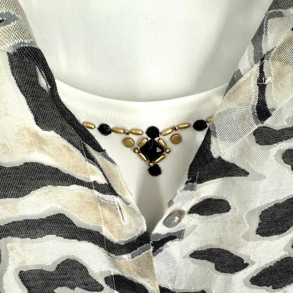 Alfred Dunner Woman Plus Size 24W 2-Piece Zebra Blouse Shirt Top Mature Summer - Picture 3 of 7